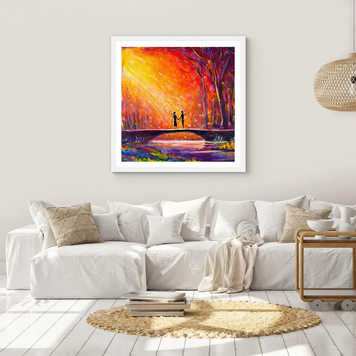 Affiche dans un cadre blanc - Poster - Le ciel les aime aussi - 40x40 cm