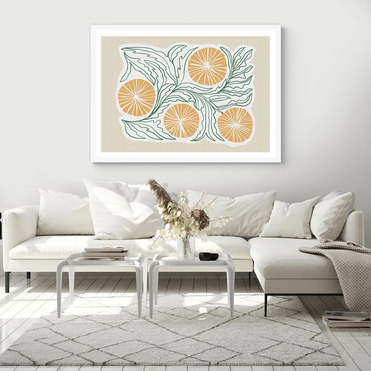 Affiche dans un cadre blanc - Poster - Ethnique avec une pointe d'abstraction - 50x40 cm