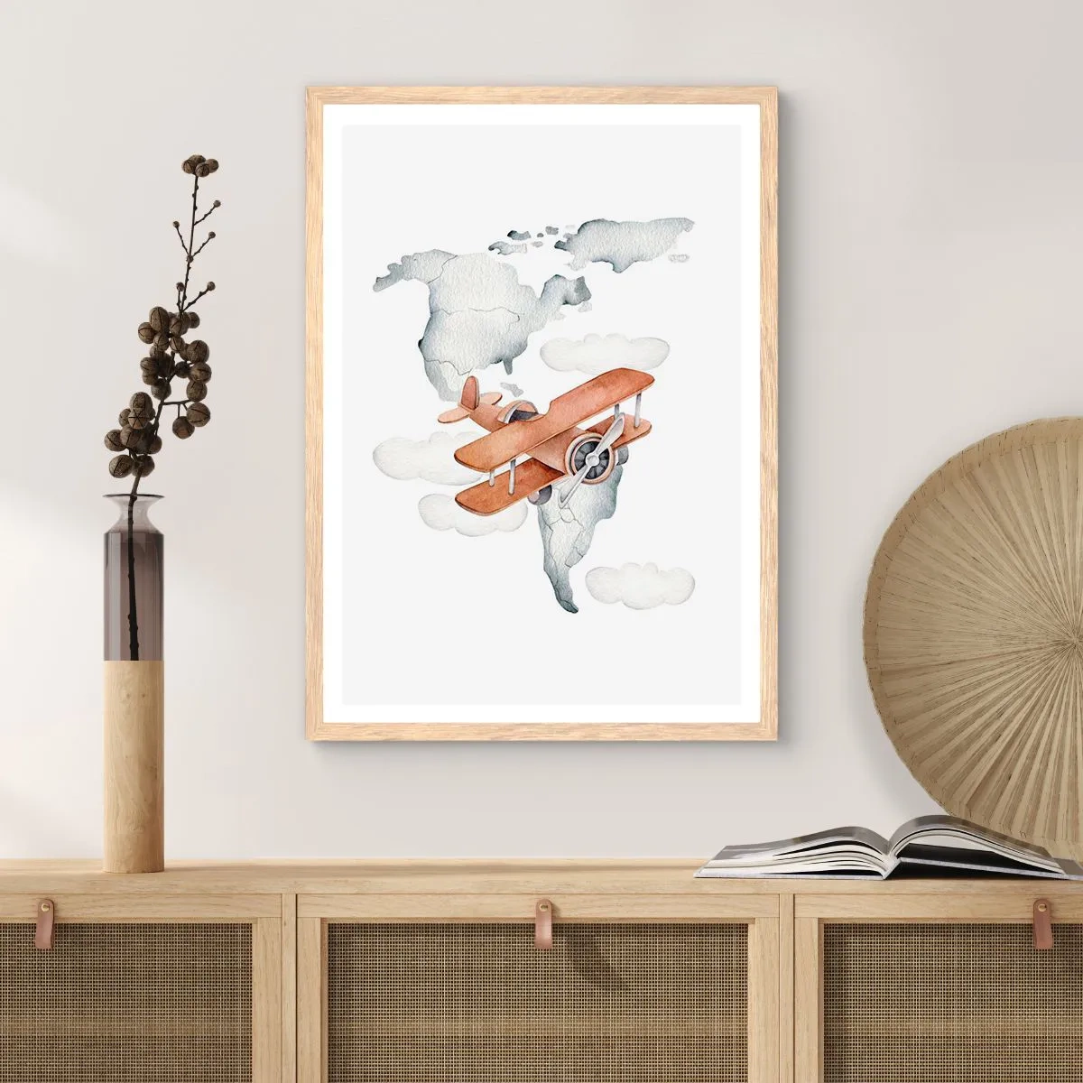 Affiche dans un chêne clair - Poster - Dans un esprit pionnier - 50x70 cm