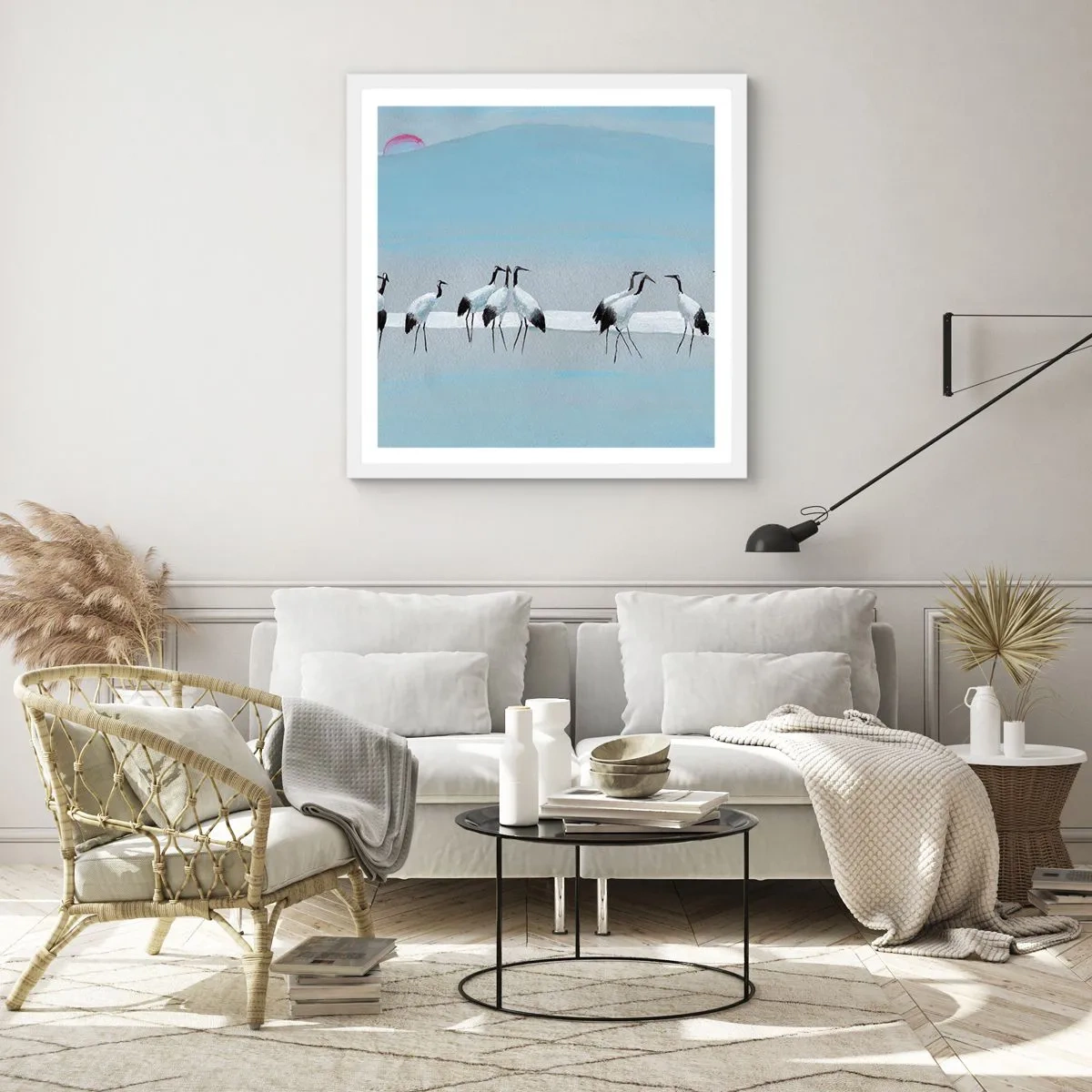 Affiche dans un cadre blanc - Poster - Après une chaude journée - 40x40 cm