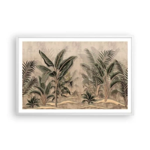 Affiche dans un cadre blanc - Poster - Une gravure de style colonial - 91x61 cm