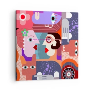 Impression sur toile - Image sur toile - Les yeux dans les yeux - 50x50 cm