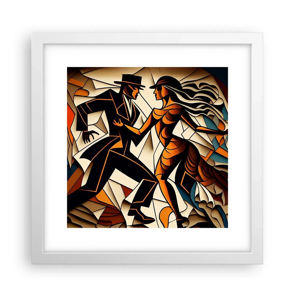 Affiche dans un cadre blanc - Poster - Danse de passion et de volupté - 30x30 cm