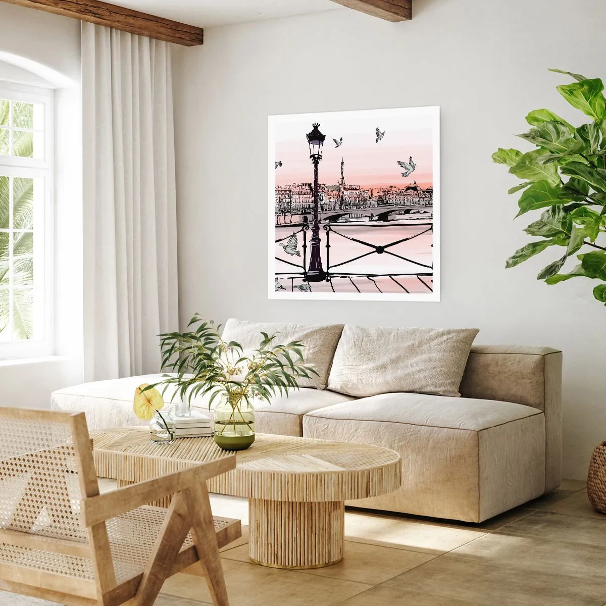Affiche - Poster - Sur les toits de Paris - 40x40 cm