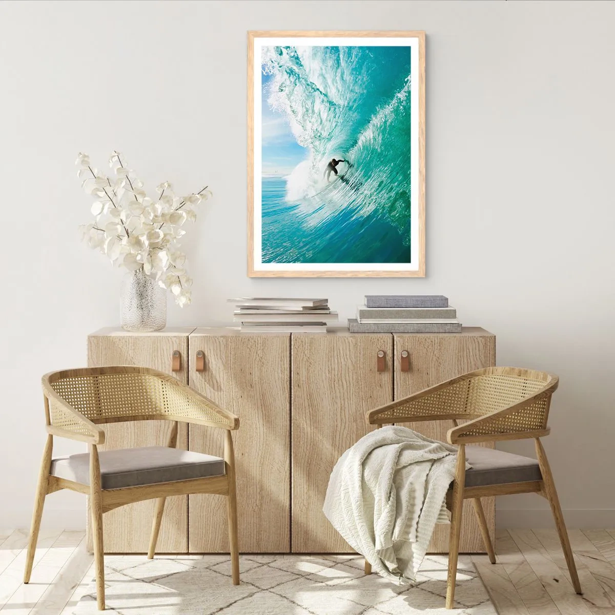 Affiche dans un chêne clair - Poster - Toujours sur la vague - 50x70 cm