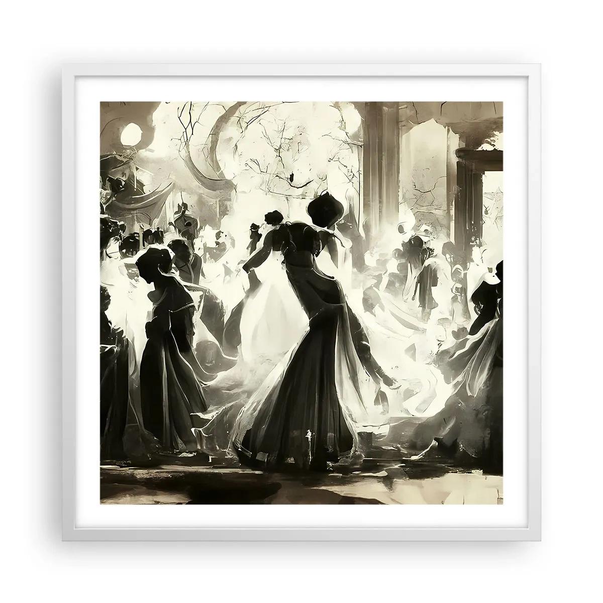 Affiche dans un cadre blanc - Poster - La grande mascarade - 60x60 cm