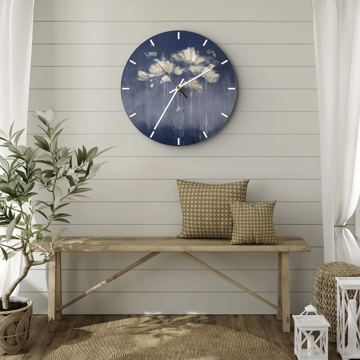 Horloge murale - Pendule murale - Comme des pétales au vent - 30x30 cm