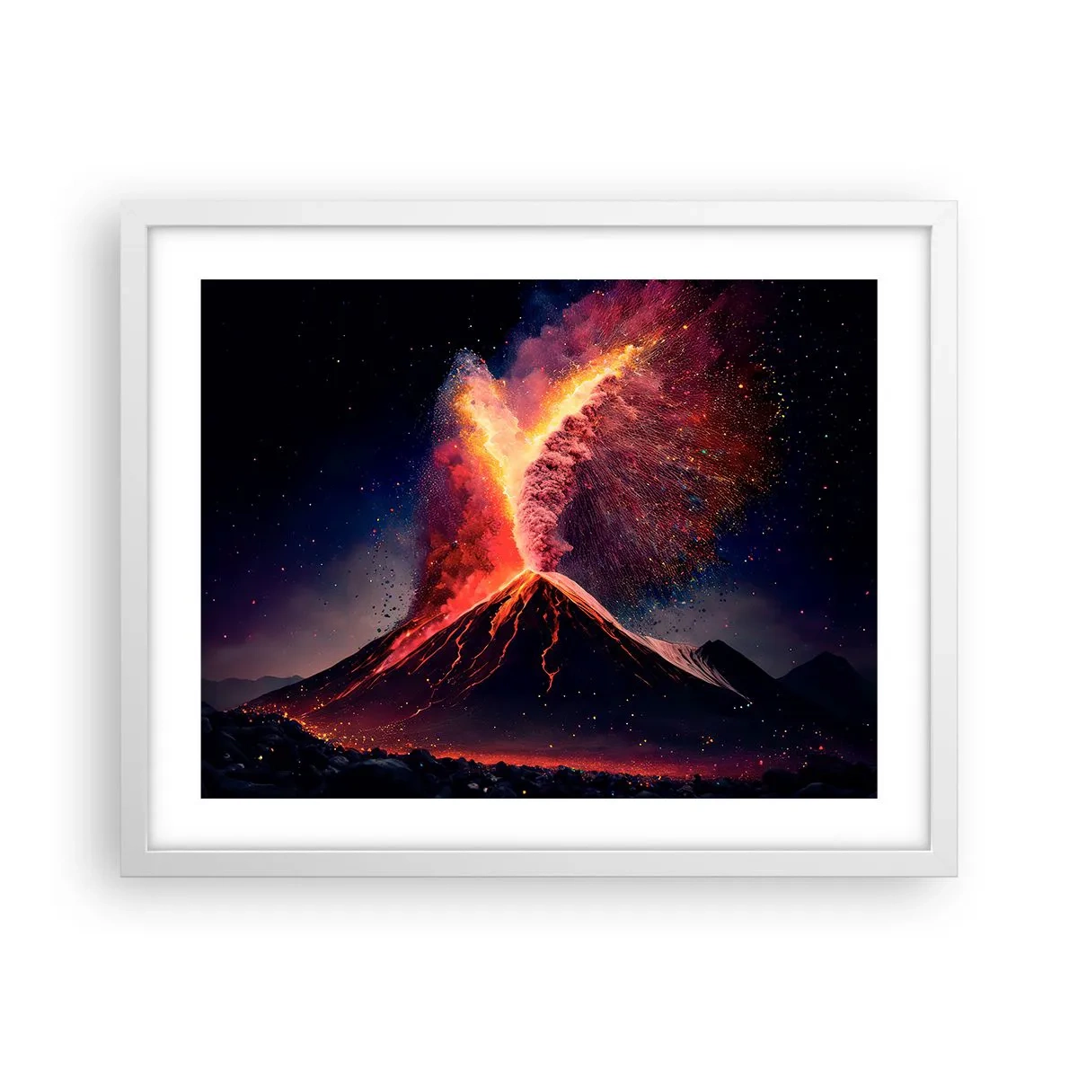 Affiche dans un cadre blanc - Poster - Beauté et horreur - 50x40 cm