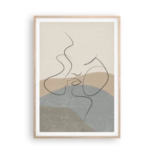 Affiche dans un chêne clair - Poster - Comme un coup de pinceau - 70x100 cm