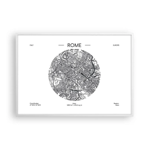Affiche dans un cadre blanc - Poster - Anatomie de Rome - 100x70 cm