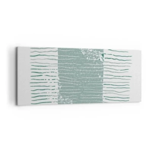 Impression sur toile - Image sur toile - Motif géométrique dans les tons vert mer et blanc - 120x50cm - Abstraction de la mer - Décoration murale moderne pour le salon et la chambre ARTTOR