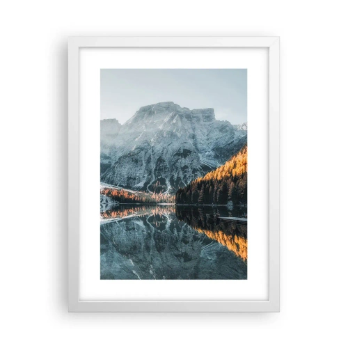 Affiche dans un cadre blanc - Poster - Reflet de paysage - 30x40 cm
