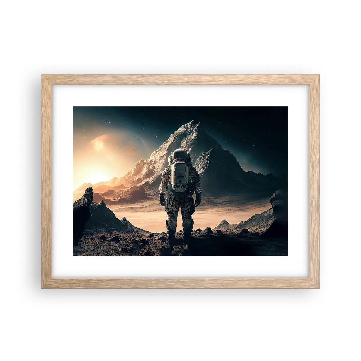 Affiche dans un chêne clair - Poster - Nouveau défi - 40x30 cm