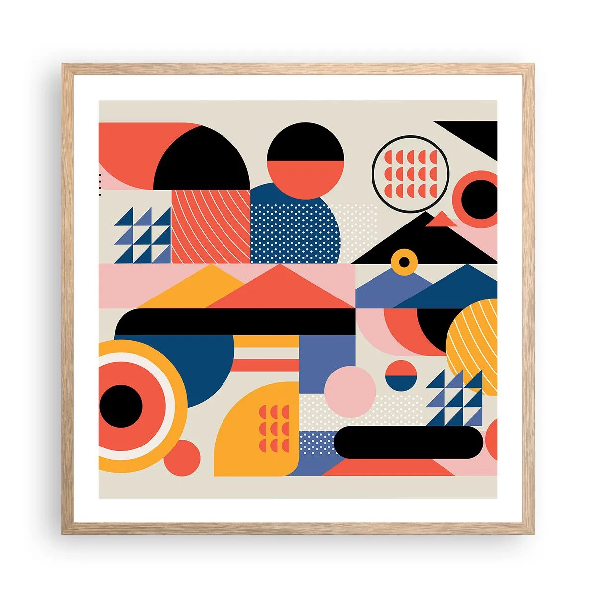 Affiche dans un chêne clair - Poster - Composition : jouer - 60x60 cm