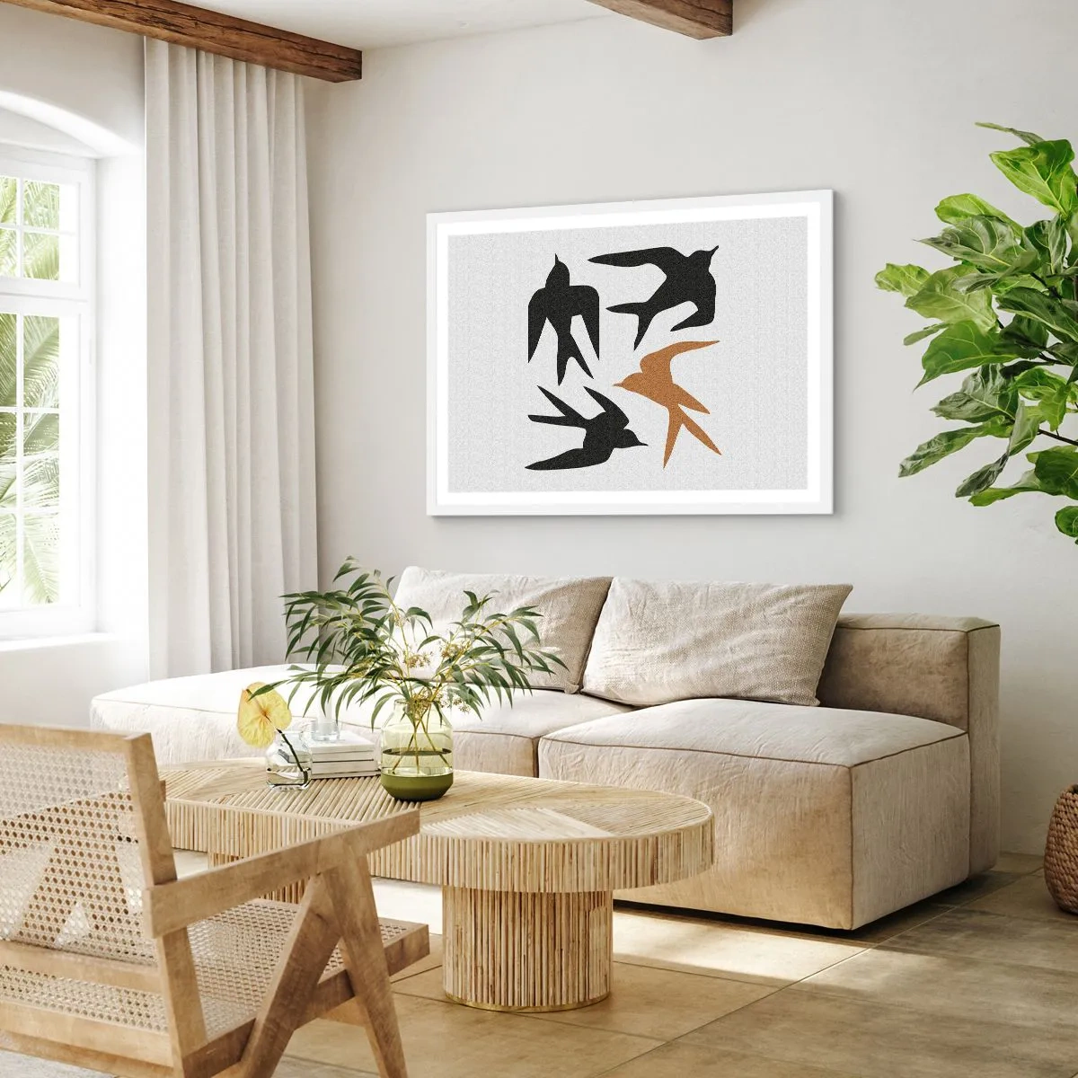 Affiche dans un cadre blanc - Poster - Avaler du plaisir - 100x70 cm