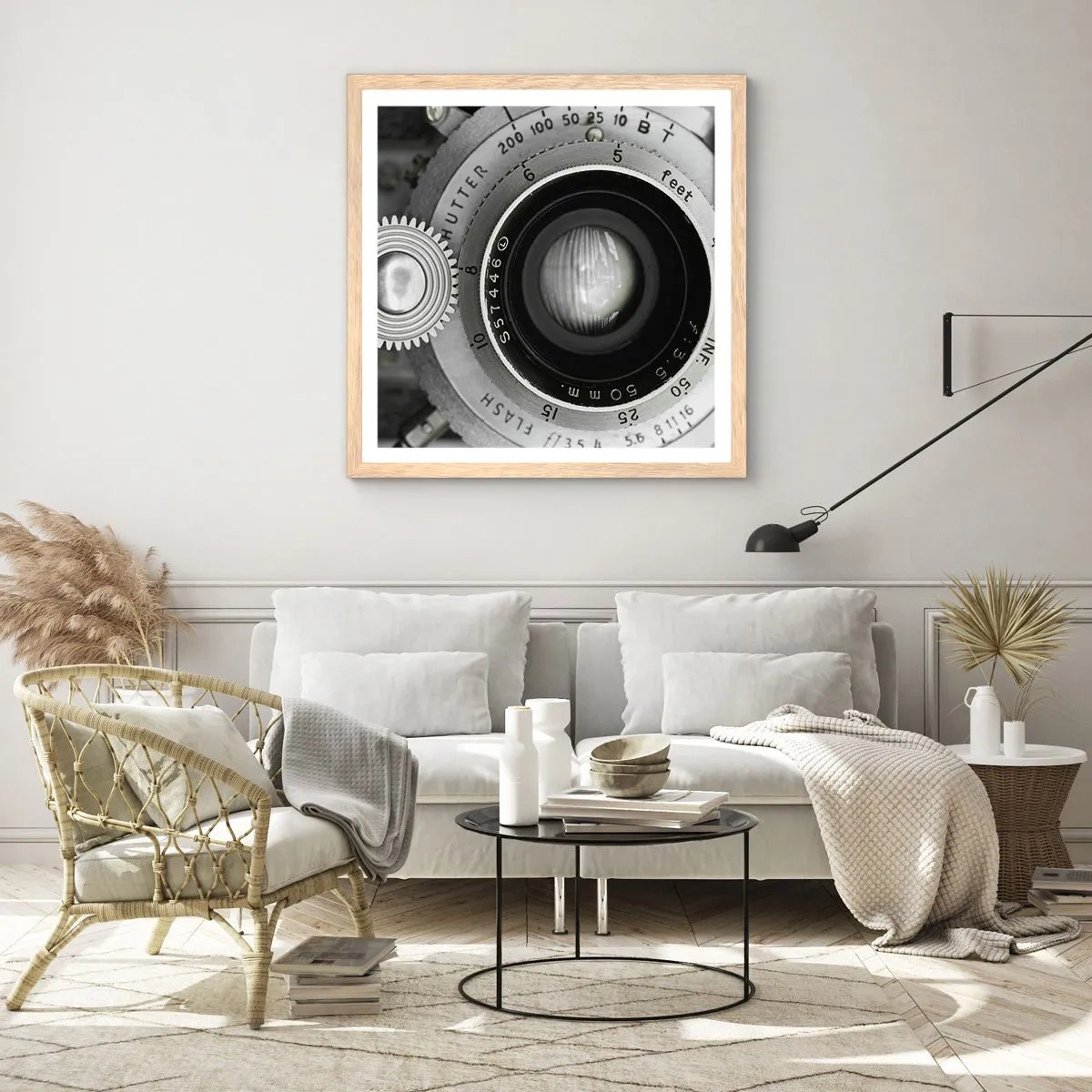 Affiche dans un chêne clair - Poster - Histoire d'Hollywood - 40x40 cm