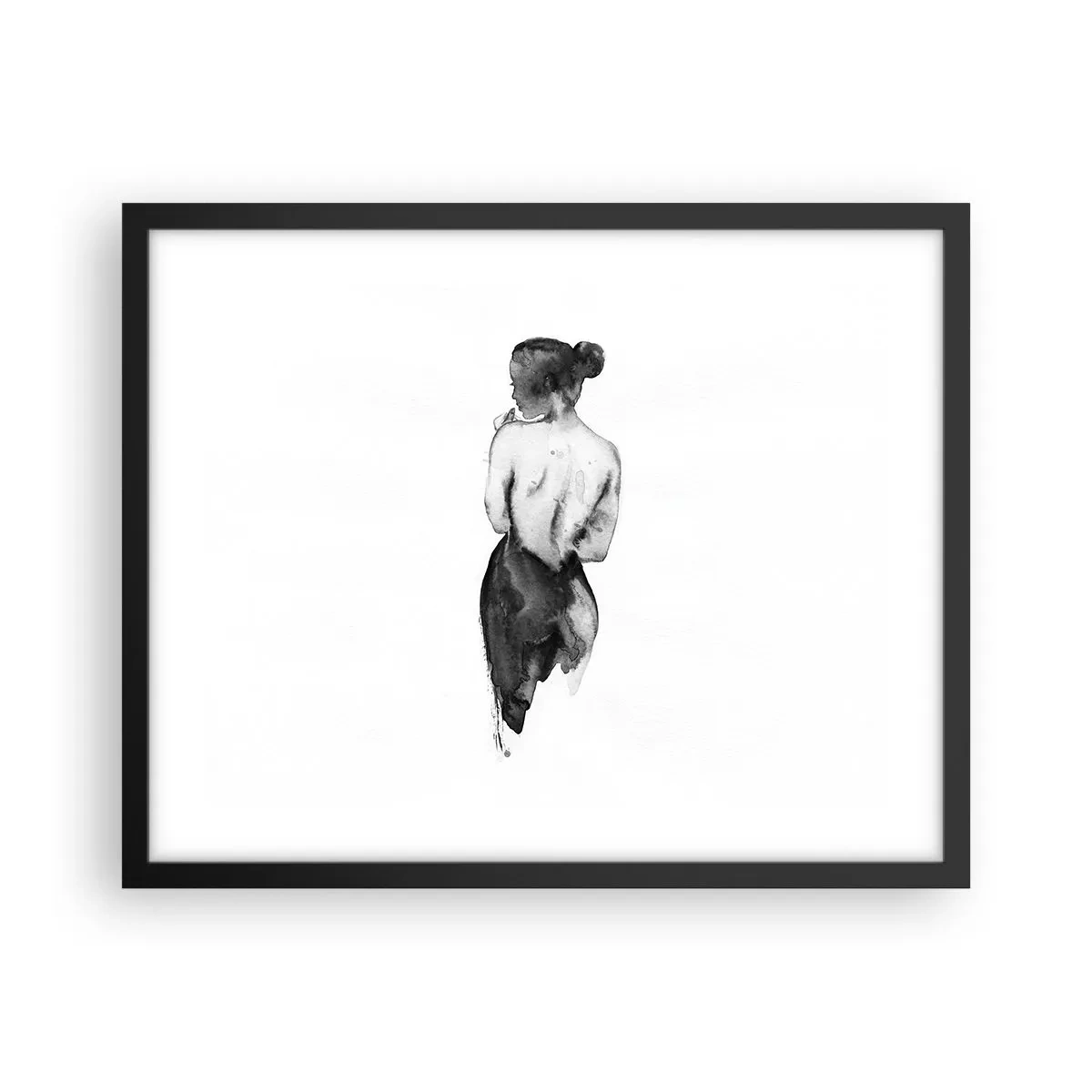 Affiche dans un cadre noir - Poster - Auprès d'elle, le monde disparaît - 50x40 cm