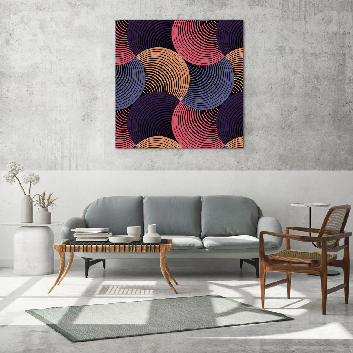 Impression sur verre - Image sur verre - Dans un rythme circulaire - 40x40 cm