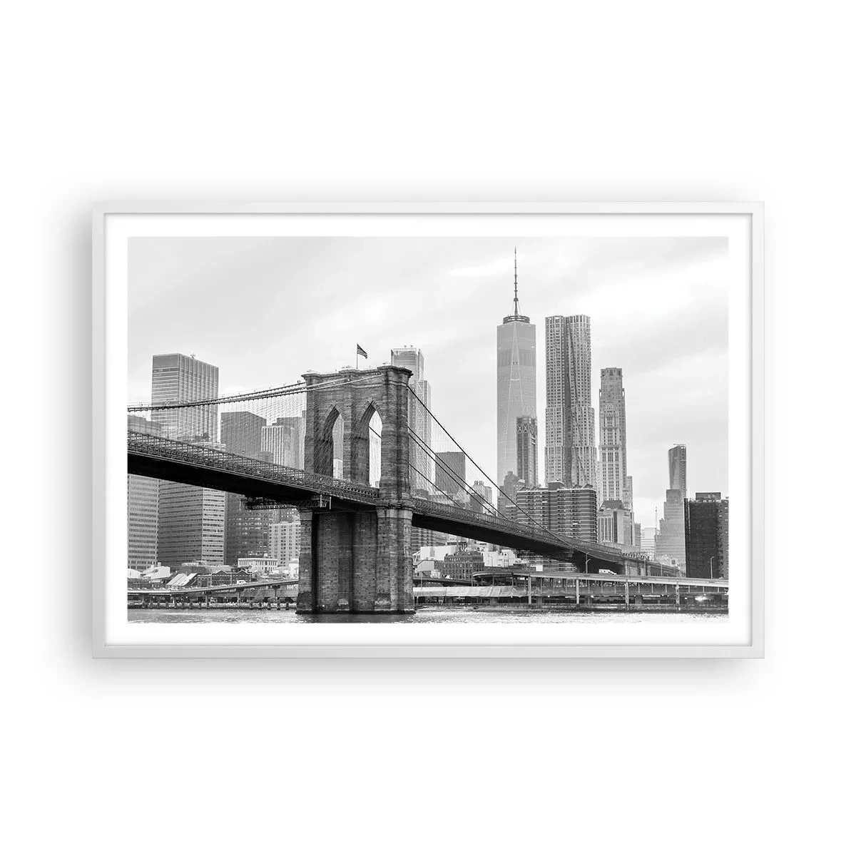 Affiche dans un cadre blanc - Poster - Climat New-Yorkais - 91x61 cm