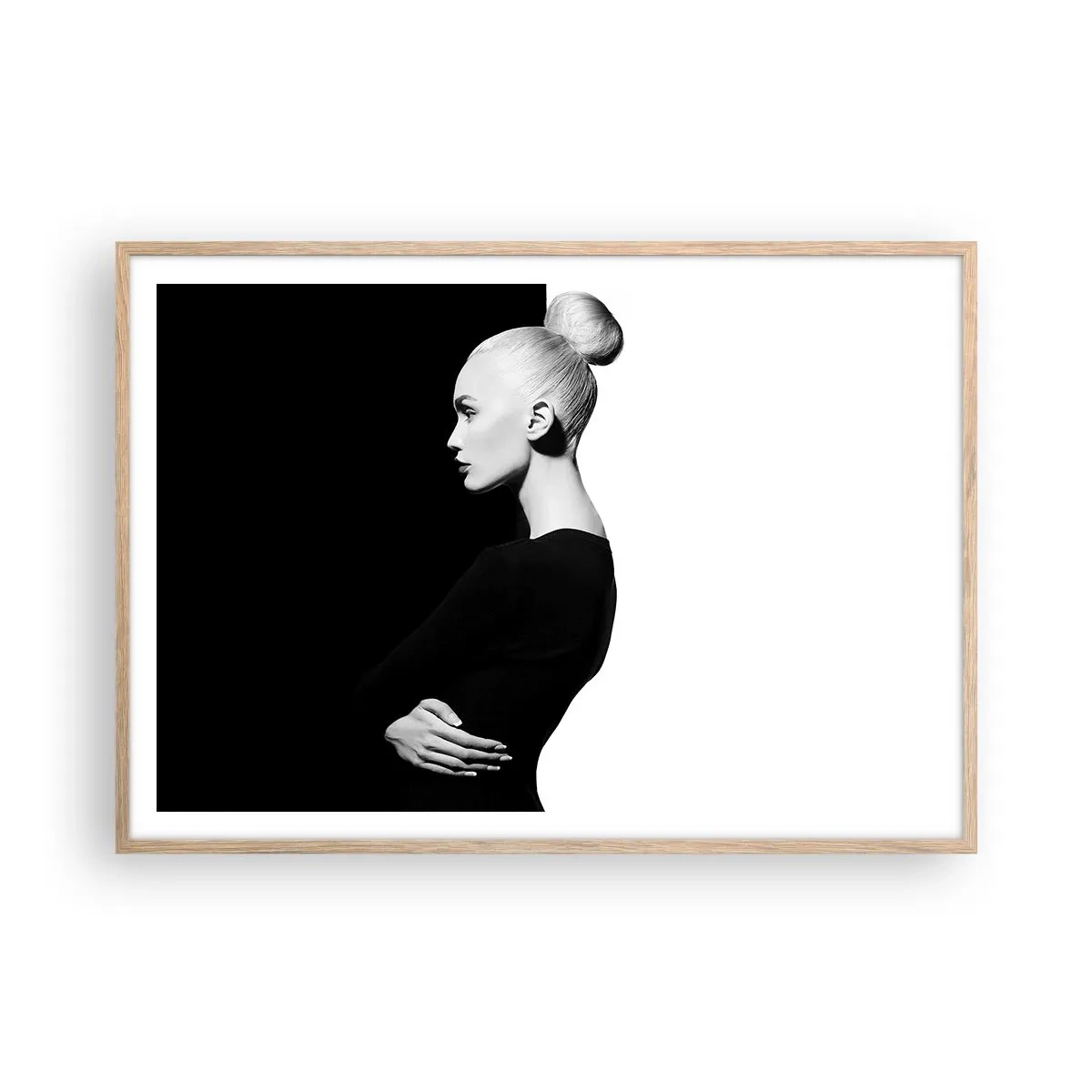 Affiche dans un chêne clair - Poster - Tout simplement une femme - 100x70 cm