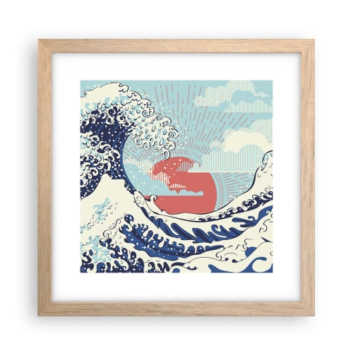Affiche dans un chêne clair - Poster - D'une inspiration japonnaise - 30x30 cm