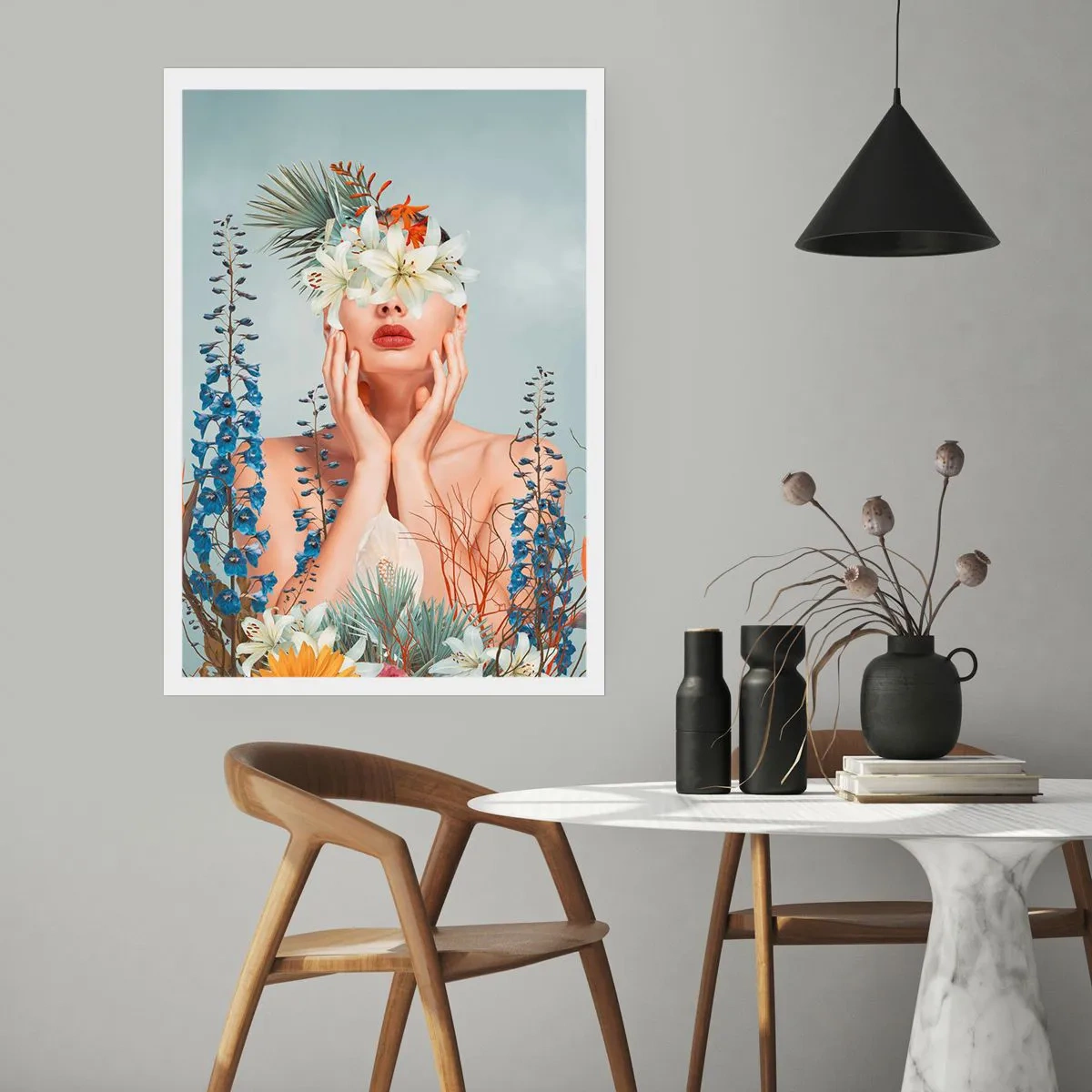 Affiche - Poster - Femme - fleur - 61x91 cm