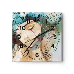 Horloge murale - Pendule murale - Lady in blue - 40x40 cm