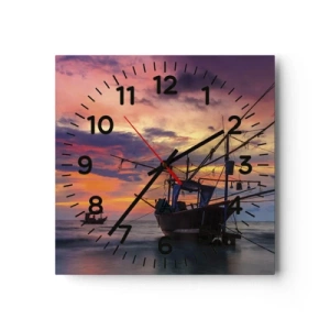 Horloge murale - Pendule murale - Soirée exotique - 30x30 cm