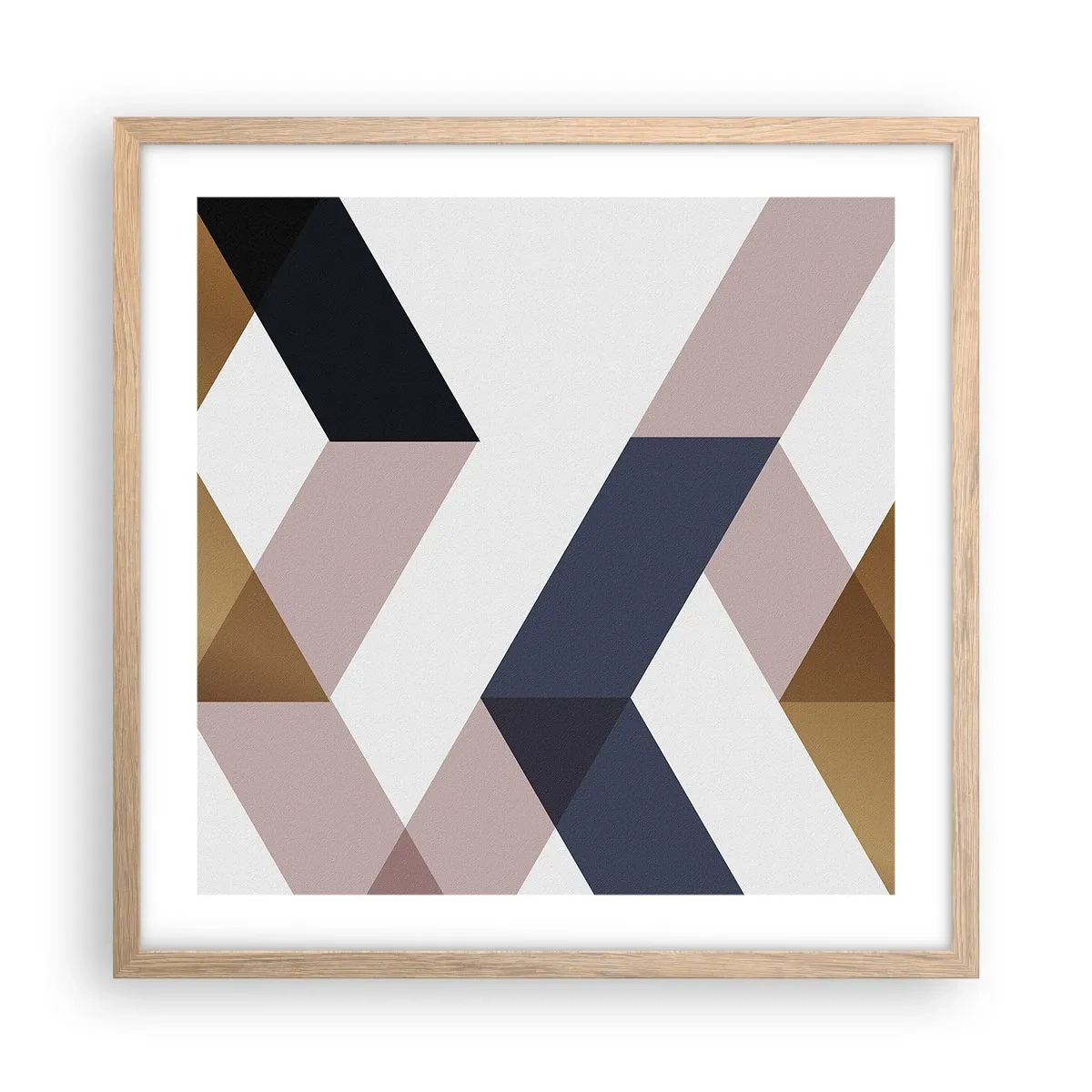 Affiche dans un chêne clair - Poster - Plats et angles - 50x50 cm