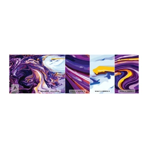 Échantillon de Papier Peint Autocollant Deluxe Sticker - La courbure de l'espace en violet - Abstraction, Morceau, Modèle moderne - 100x30 cm