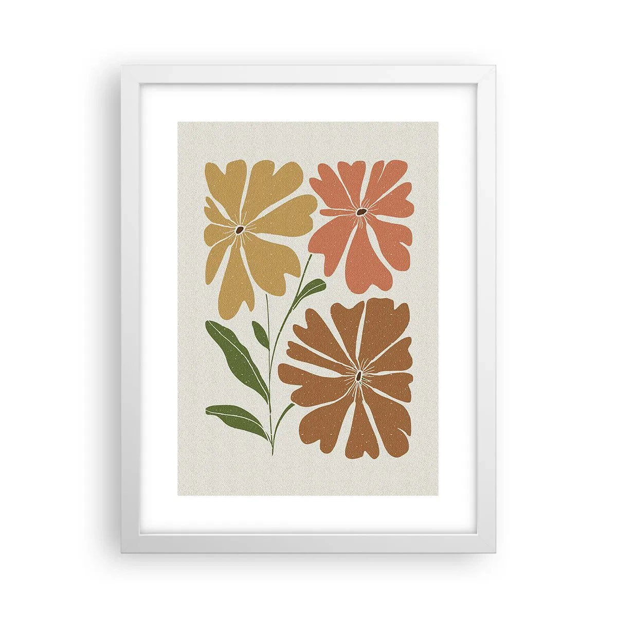 Affiche dans un cadre blanc - Poster - Nature et géométrie - 30x40 cm