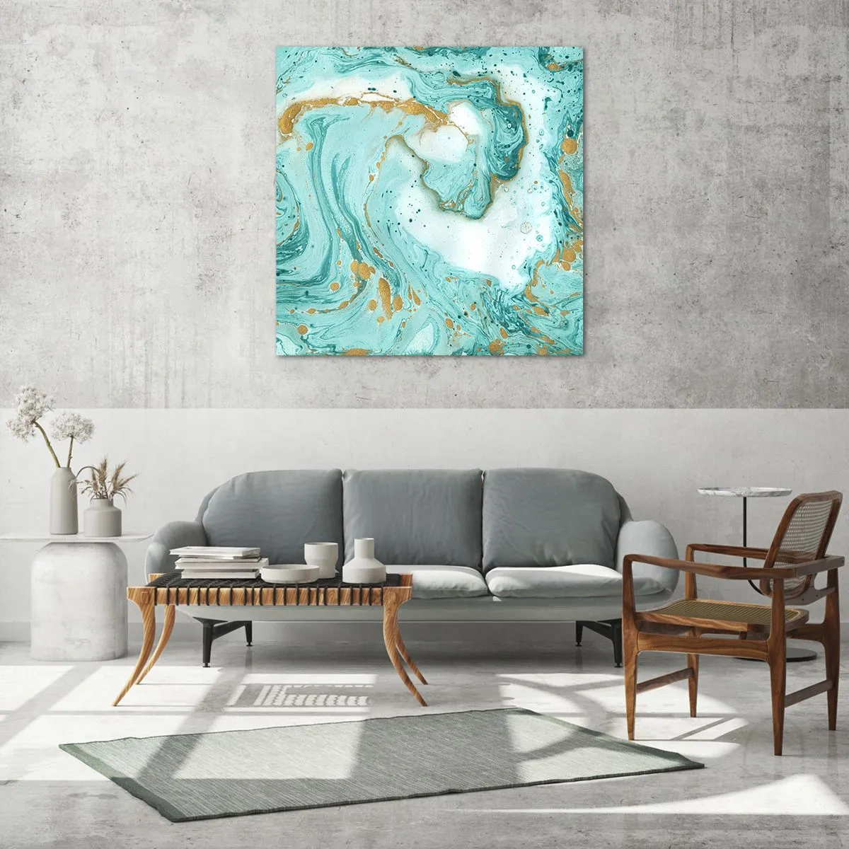 Impression sur verre - Image sur verre - Sous la grande vague de l'ère Edo - 60x60 cm