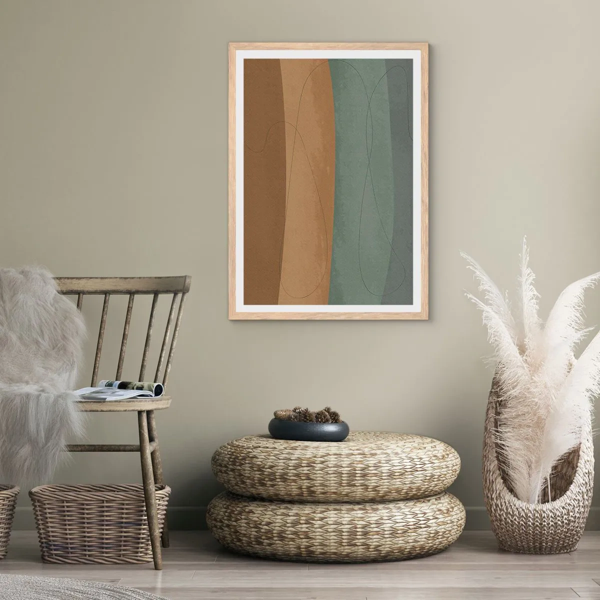 Affiche dans un chêne clair - Poster - Composition horizontale - 61x91 cm