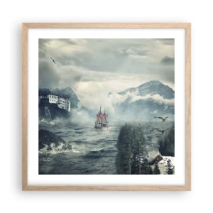 Affiche dans un chêne clair - Poster - Dans l'eau magique - 50x50 cm