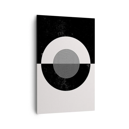 Impression sur toile - Image sur toile - Motif graphique contrasté noir et blanc - 80x120cm - Harmonie de noir et blanc - Décoration murale moderne pour le salon et la chambre ARTTOR