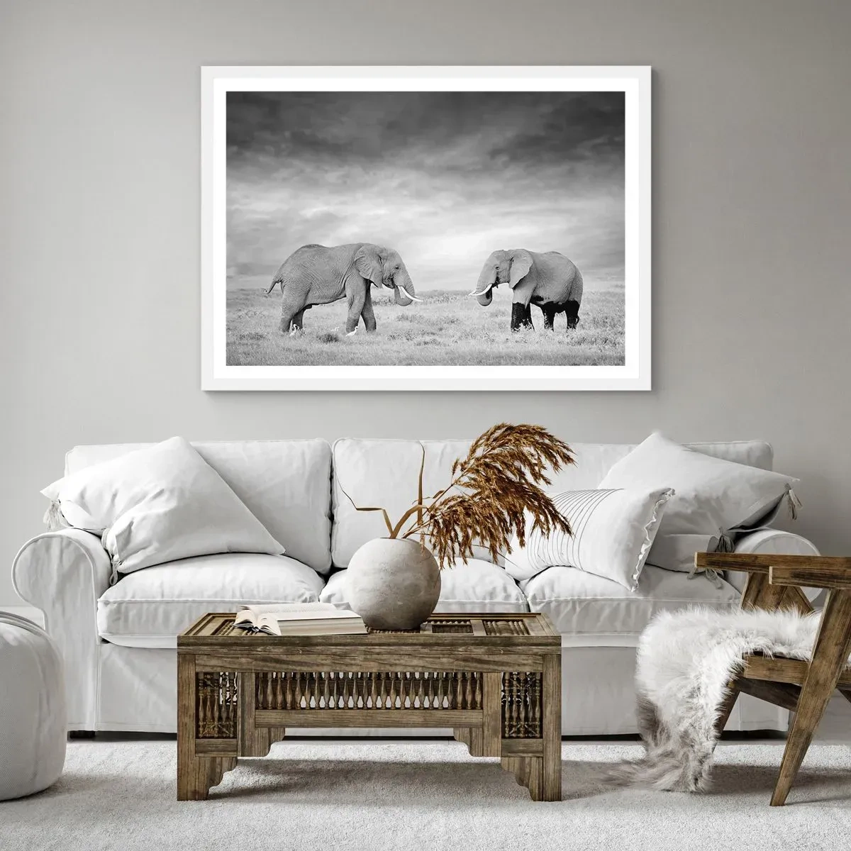 Affiche dans un cadre blanc - Poster - Le gris est beau - 50x40 cm