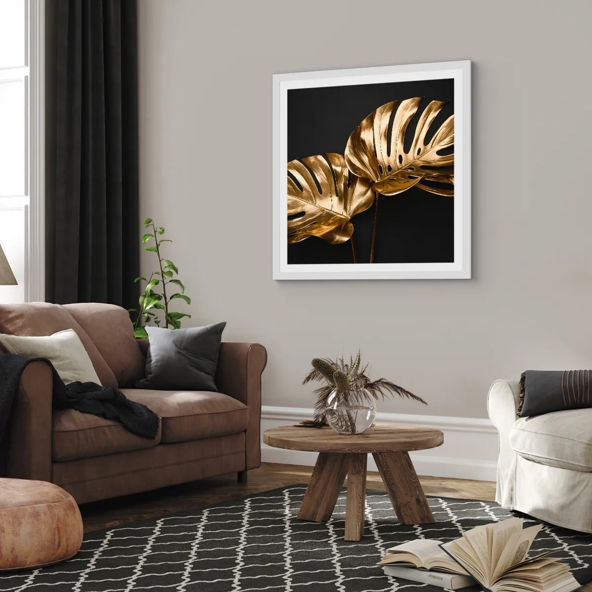 Affiche dans un cadre blanc - Poster - Les trésors de la nature - 50x50 cm