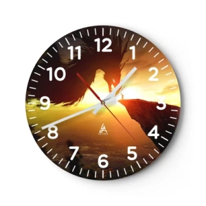 Horloge murale - Pendule murale - Chasseur de dragon - 30x30 cm