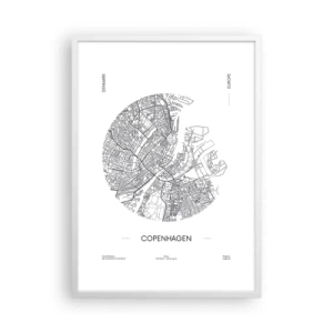 Affiche dans un cadre blanc - Poster - Anatomie de Copenhague - 50x70 cm