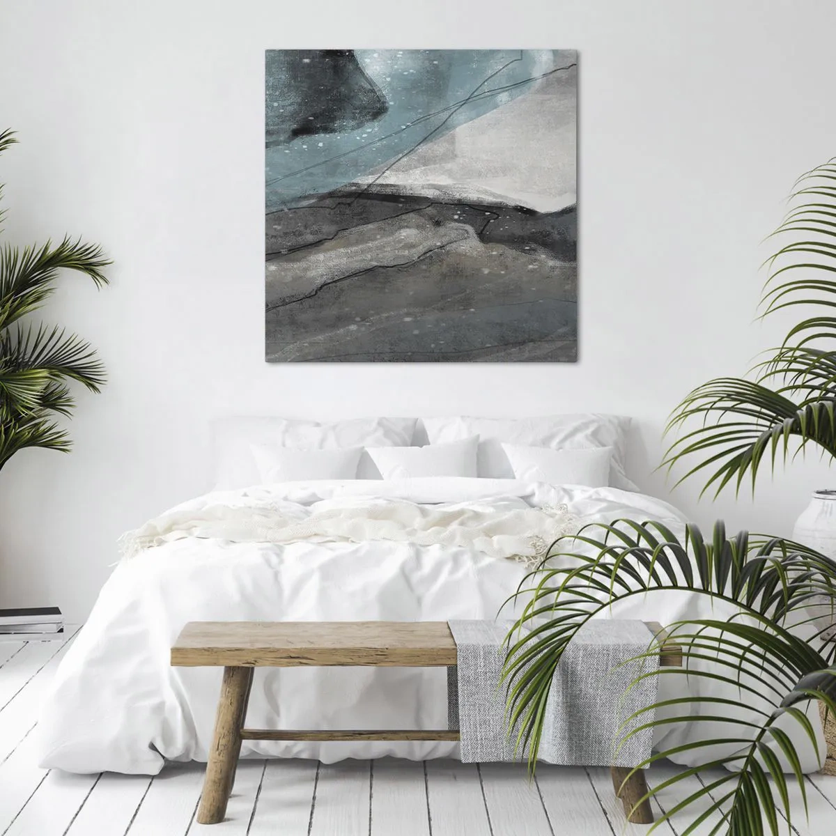 Impression sur toile - Image sur toile - Résumé : roches et glace - 50x50 cm