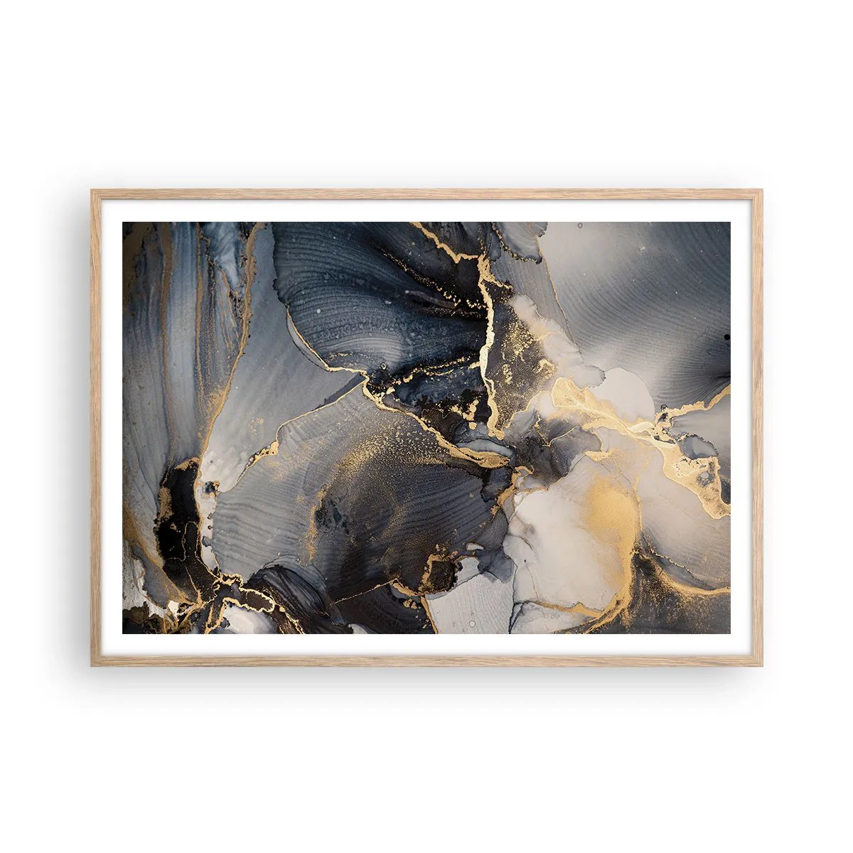 Affiche dans un chêne clair - Poster - La vie de la pierre - 100x70 cm