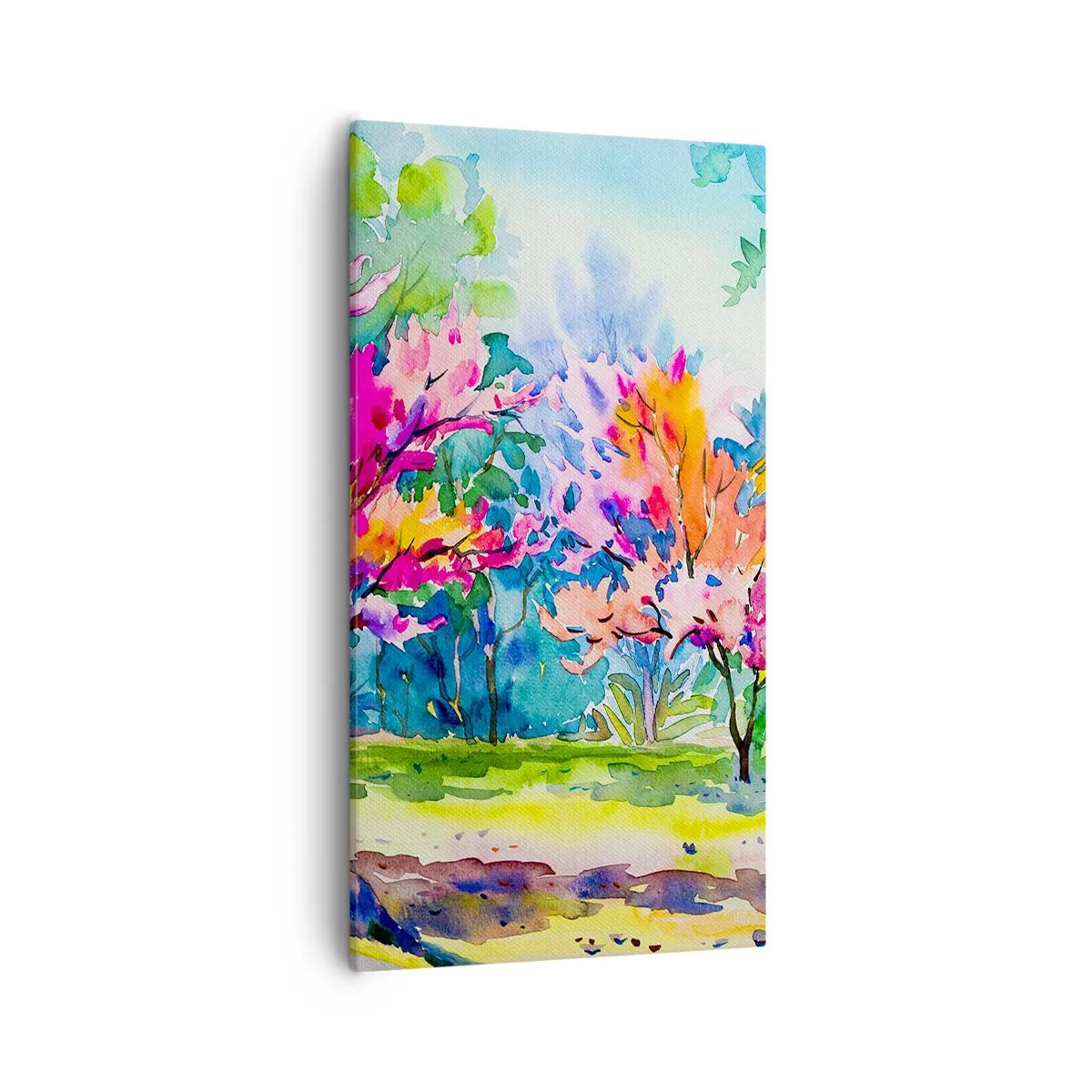 Impression sur toile - Image sur toile - Jardin arc-en-ciel à la lumière du printemps - 55x100 cm