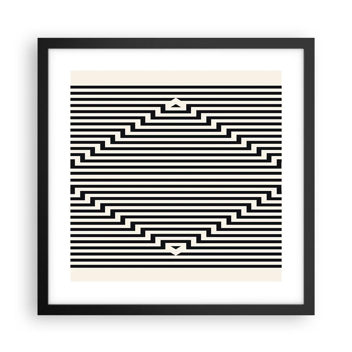 Affiche dans un cadre noir - Poster - Illusion géométrique - 40x40 cm