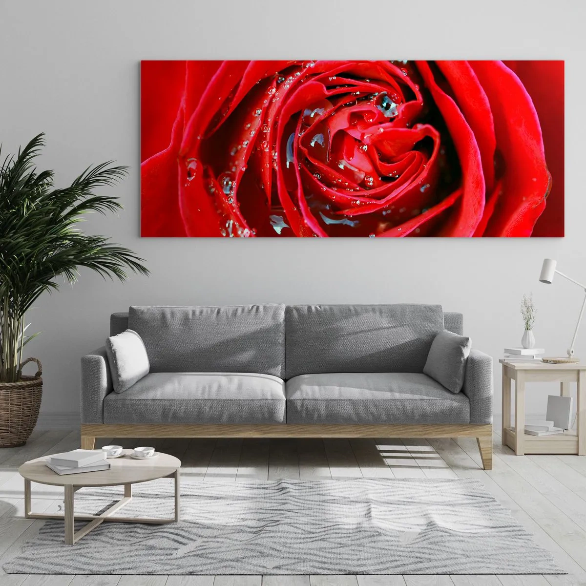 Impression sur verre - Image sur verre - Dans les gouttes de rosée - 90x30 cm
