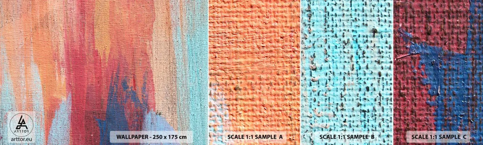 Échantillon De Papier Peint Standard Eco - Ecoulement de l'arc-en ciel - Abstraction, Morceau, Peinture - 100x30 cm