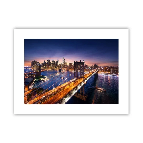 Affiche - Poster - Un pont lumineux au cœur de la ville - 40x30 cm
