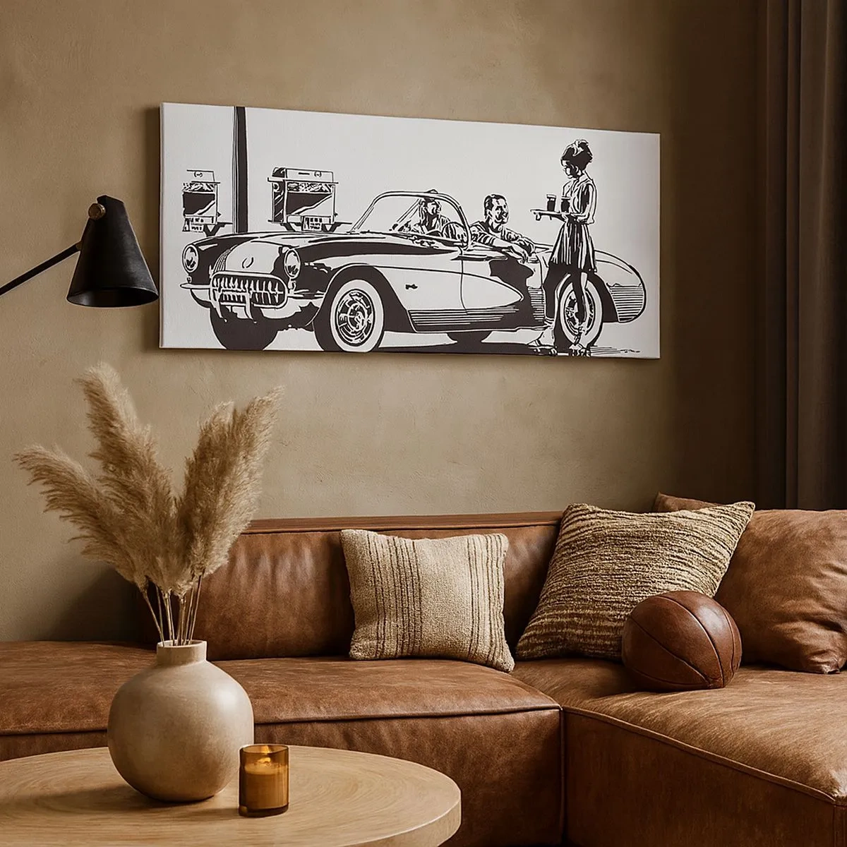 Impression sur toile - Image sur toile - 60's - Amérique insouciante - 100x40 cm