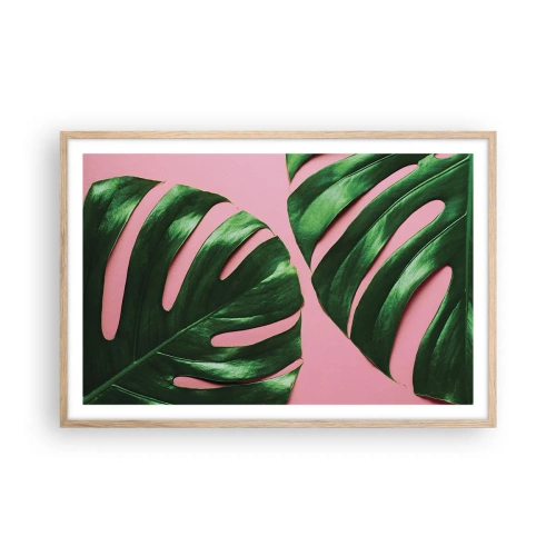 Affiche dans un chêne clair - Poster - Rendez-vous vert - 91x61 cm