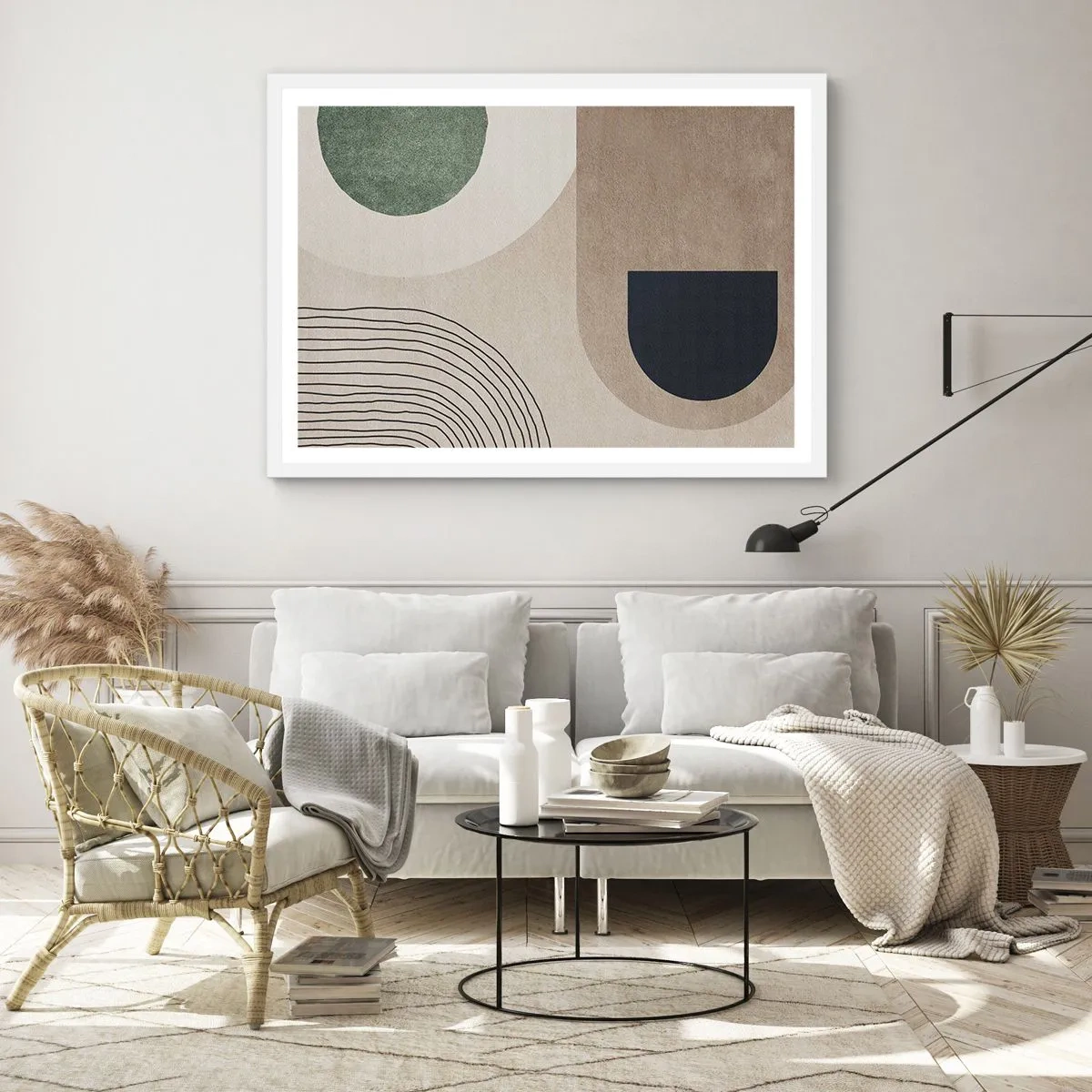 Affiche dans un cadre blanc - Poster - La douceur de l'ovale - 50x40 cm