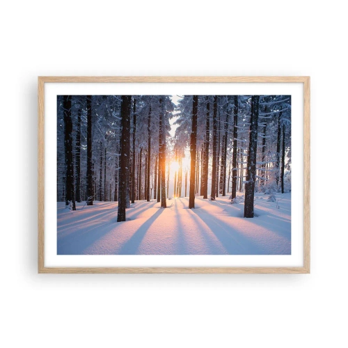 Affiche dans un chêne clair - Poster - Clairement en noir et blanc - 70x50 cm